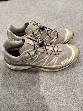 Salomon Men's Taupe and Cream Athletic Trail Shoes